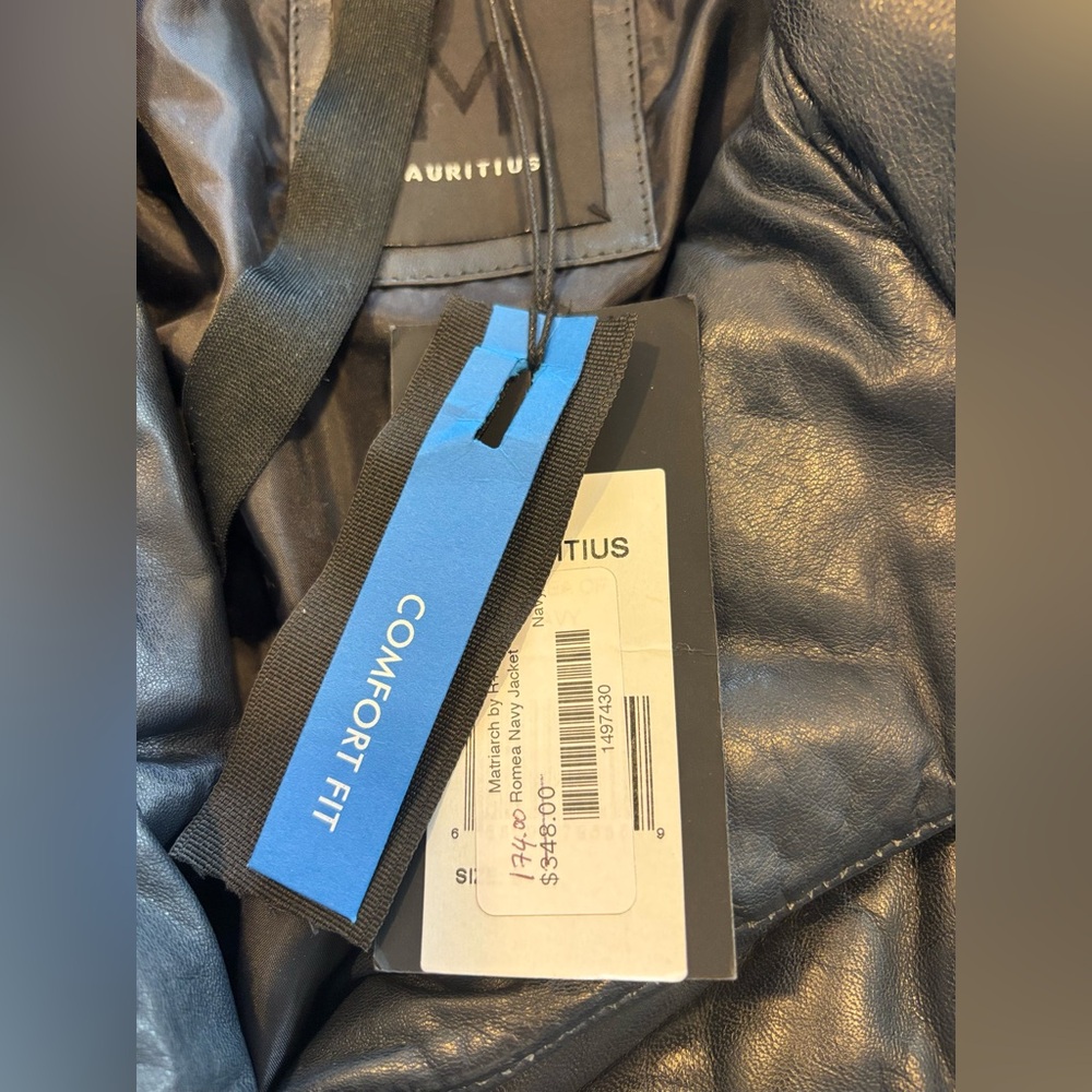 NEW with Tags!! Mauritius Romea 100% Genuine Leather Jacket in Rich Navy - Picture 7 of 10